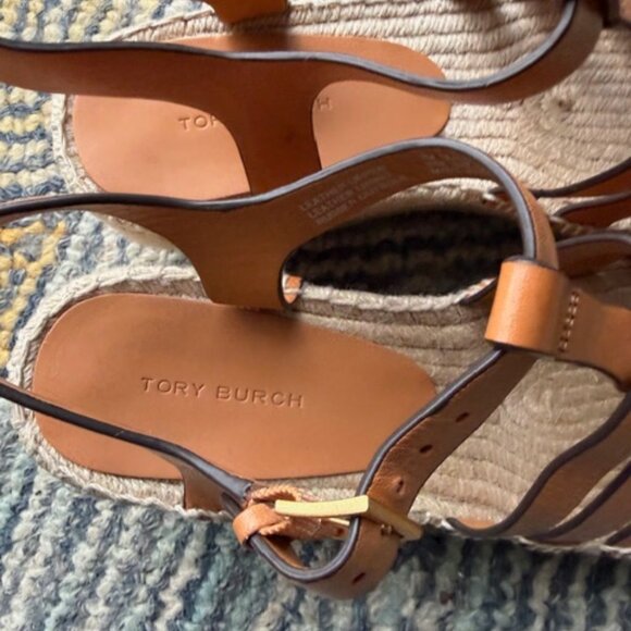 TORY BURCH FISHERMAN ESPADRILLE SANDAL Sz 7 - Picture 3 of 6